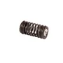 Side view of a metal spring component with a hexagonal center.