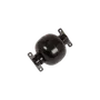 Top view of a mechanical component with mounting brackets on both ends.