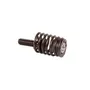 Side view of a metal spring with a screw end.