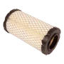 Et cylindrisk luftfilter set forfra med netyderside og gummiender.