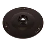 Top view of a circular metal disc with mounting holes.