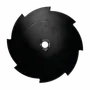 Top view of a circular saw blade with six teeth, designed for cutting applications.