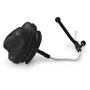 Front view of a fuel cap with attached tether.