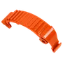 Top view of a ribbed plastic component with attachment ends.