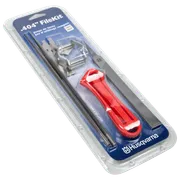 Top view of a Husqvarna .404" File Kit in its packaging, featuring a file and handle.