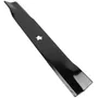 Top view of a lawn mower blade with a star-shaped central hole.