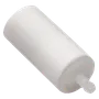 Studiobild av ett cylindriskt filter med ett munstycke.