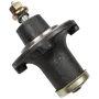 Front view of a metal spindle assembly component, likely used in machinery.