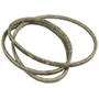 Top view of three intertwined industrial belts.