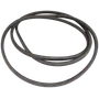 Close-up view of a black rubber belt.