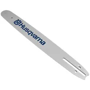 .325 " Laminated bar Small bar mount. Front view of a Husqvarna chainsaw guide bar with visible branding.