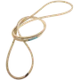 Front view of a twisted drive belt used in machinery.
