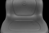 Front view of a Husqvarna seat cushion with embossed logo.