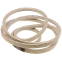 Top view of three coiled drive belts.