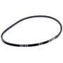 Top view of a drive belt with visible product codes on its surface.