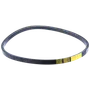 Front view of a rubber drive belt with visible markings.