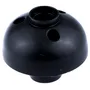 Top and side view of a black mechanical component with multiple circular openings.