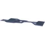 Side view of a lawn mower blade with a central hole for attachment.