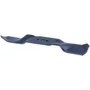 Top view of a lawn mower blade with three mounting holes.