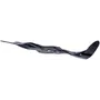 Side view of a lawn mower blade with a central mounting hole.