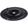 Top view of a circular base plate with mounting holes.