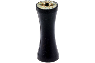 Front view of a rubber handle grip with a metal insert.