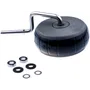 Top view of a wheel assembly with bearings and washers.