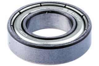 Close-up view of a metal ball bearing.