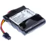 Front view of a Husqvarna battery pack with visible specifications label.