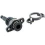 Top view of a mechanical component with a circular ring attachment.