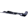 Side view of a lawn mower blade with a central hole for attachment.