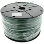 Front view of a spool of green wire, neatly wound for storage.