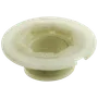 Top view of a plastic component with a circular design and central opening.