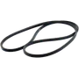 Top view of a black rubber belt, likely used in machinery or equipment.