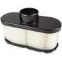 Luftfilter set ovenfra med sort plastramme og netyderside.