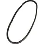 Close-up view of a toothed belt used in machinery.