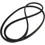 Studio image of a black rubber belt, shown in a looped arrangement.