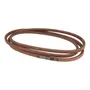 A replacement belt for a lawn mower or garden equipment, coiled in a loop.