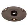 Top view of a circular metal disc with mounting holes, used for construction equipment.