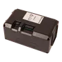 Top view of a Husqvarna battery pack with visible connectors.
