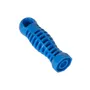 Front view of a blue protective cover with a hexagonal base and ribbed grip.