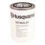 Vedere frontală a unui filtru hidraulic Husqvarna cu numărul de model 5974643-01.