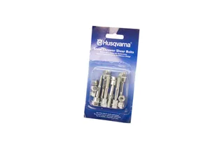 Package of Husqvarna snow thrower shear bolts displayed in a retail packaging.