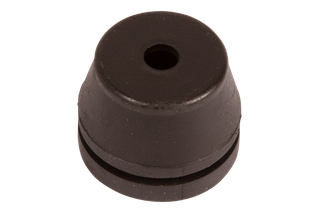 Front view of a rubber grommet with a central hole.