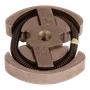 Top view of a metal clutch assembly with visible springs and engraved markings.