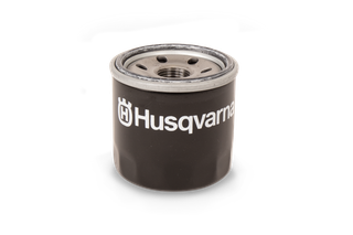 Vedere frontală a unui filtru de ulei Husqvarna.