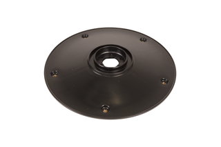 Top view of a circular disc component with multiple screw holes.
