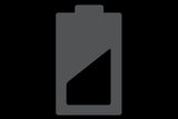 Icon of a battery with a partially filled charge indicator.