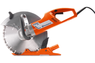 Zijaanzicht van een Husqvarna K3000 elektrische doorslijpmachine.