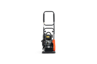 Achteraanzicht van een Husqvarna-verdichter met een handvat.